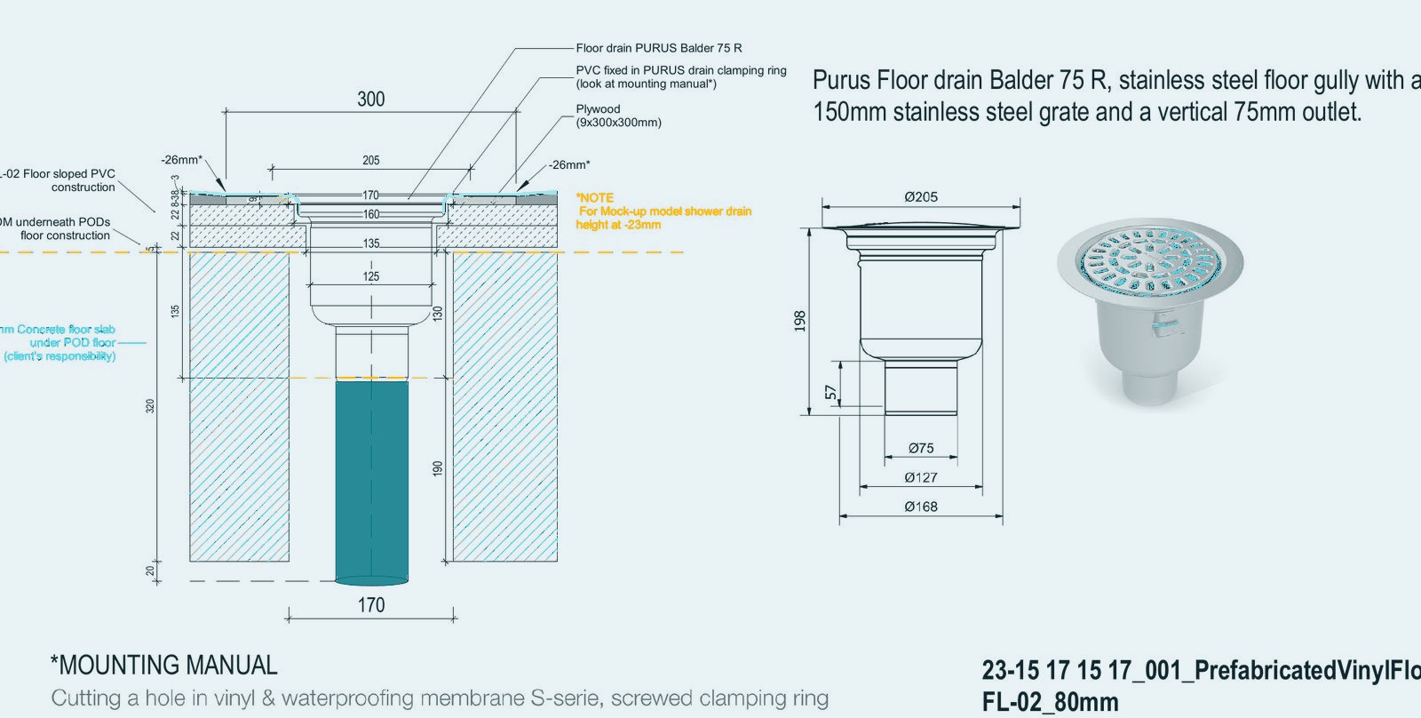 Floor shower drain