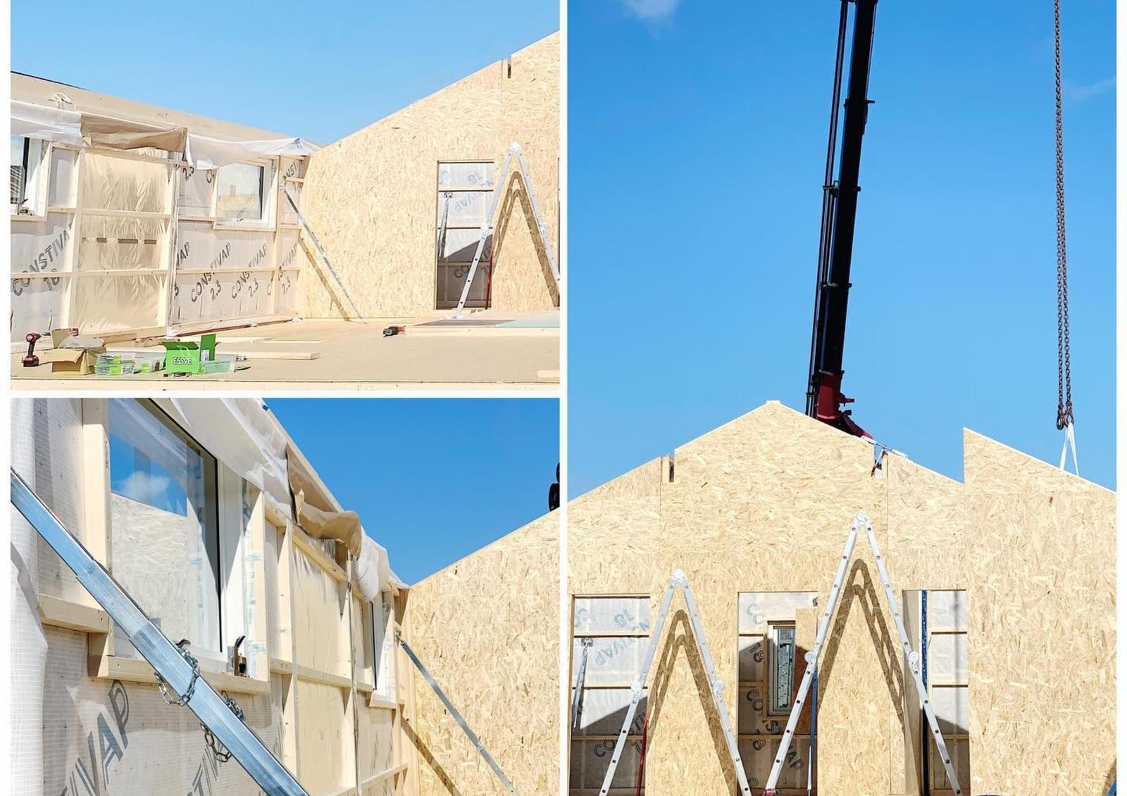 Walls and roof are made indoors